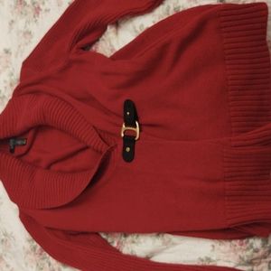 Lauren Ralph Lauren XL Red Cardigan with Buckle